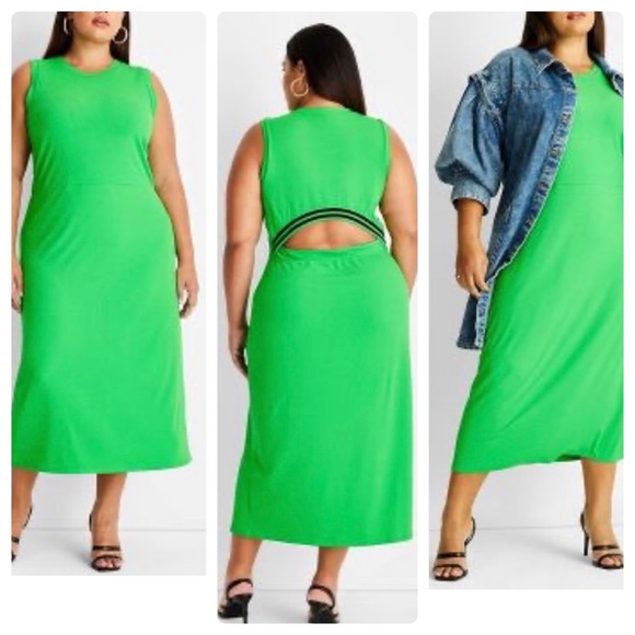 Future Collective Dresses & Skirts - Future Collective Kahlana Barfield Brown Sleeveless Ribbed Cut-Out Dress